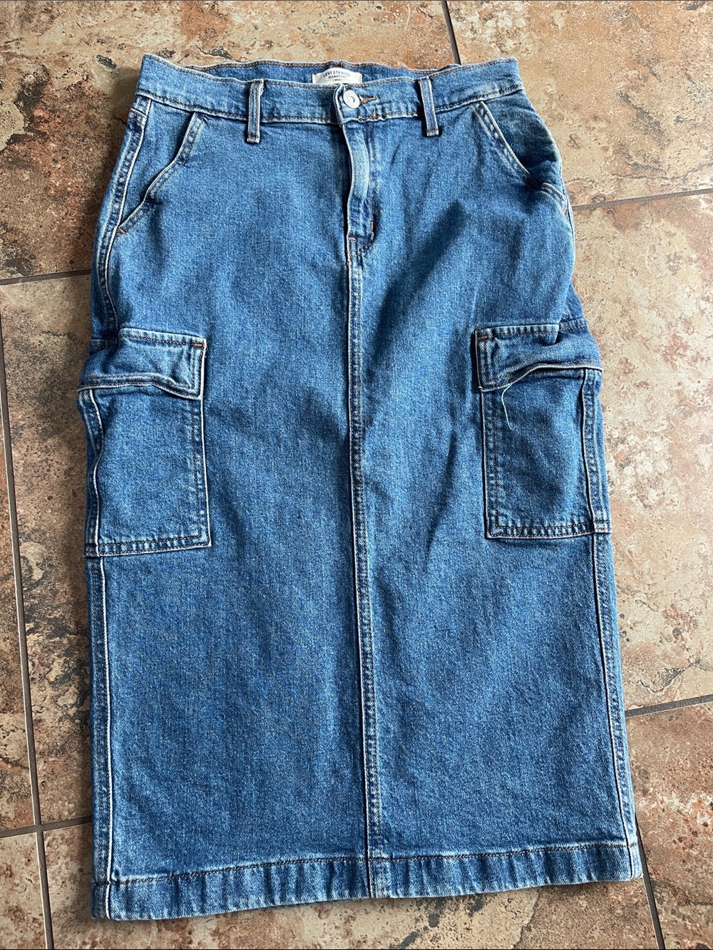 418. Levi Strauss Signature Gold Label Cargo Denim Skirt | W26 | 14/27.5 - Picture 2 of 7